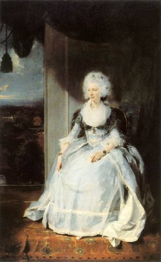Queen Charlotte ca. 1790  	by Sir Thomas Lawrence 1769-1830 The National Gallery London
